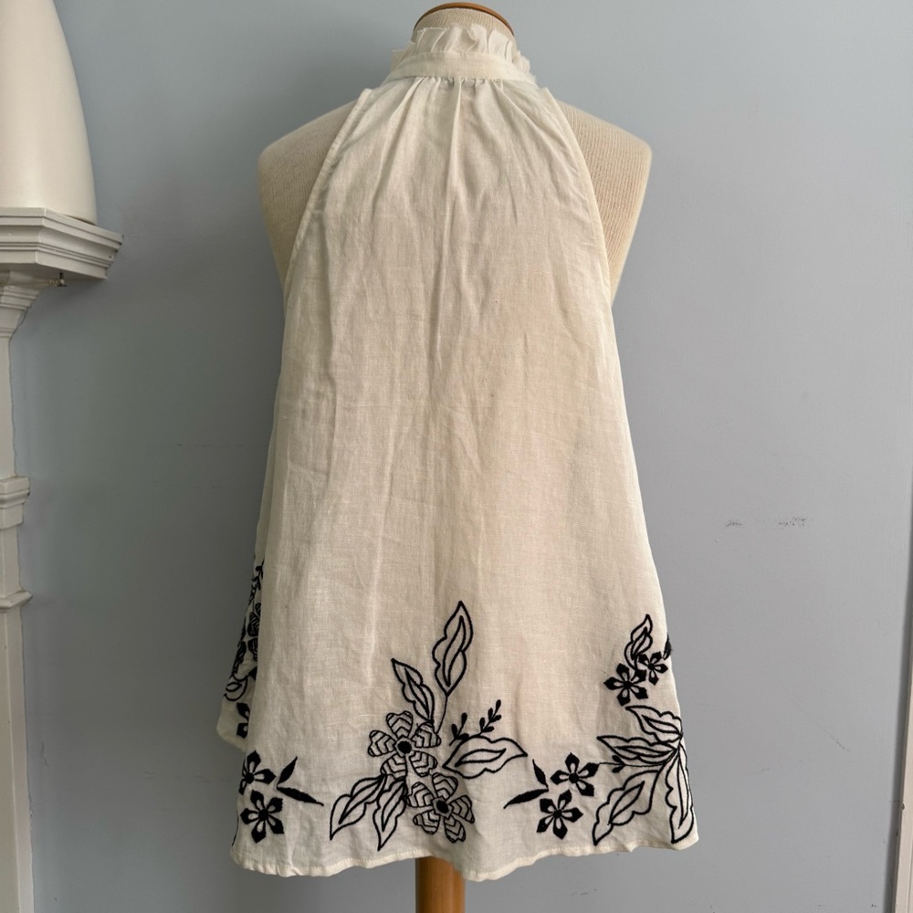 ANTHRO Tavi embroidered tank blouse with tie front, swing style by Pilcro NEW - Picture 8 of 16